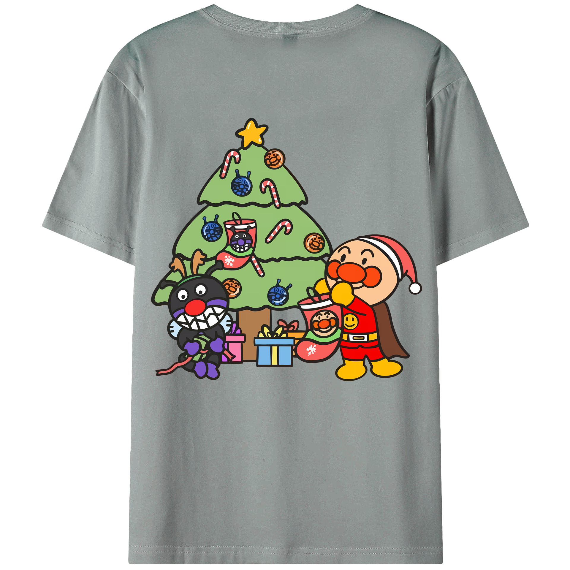 （画像用） アンパンマン Anpanman 綿100％ メンズ半袖Tシャツ（バックプリント） 通気性